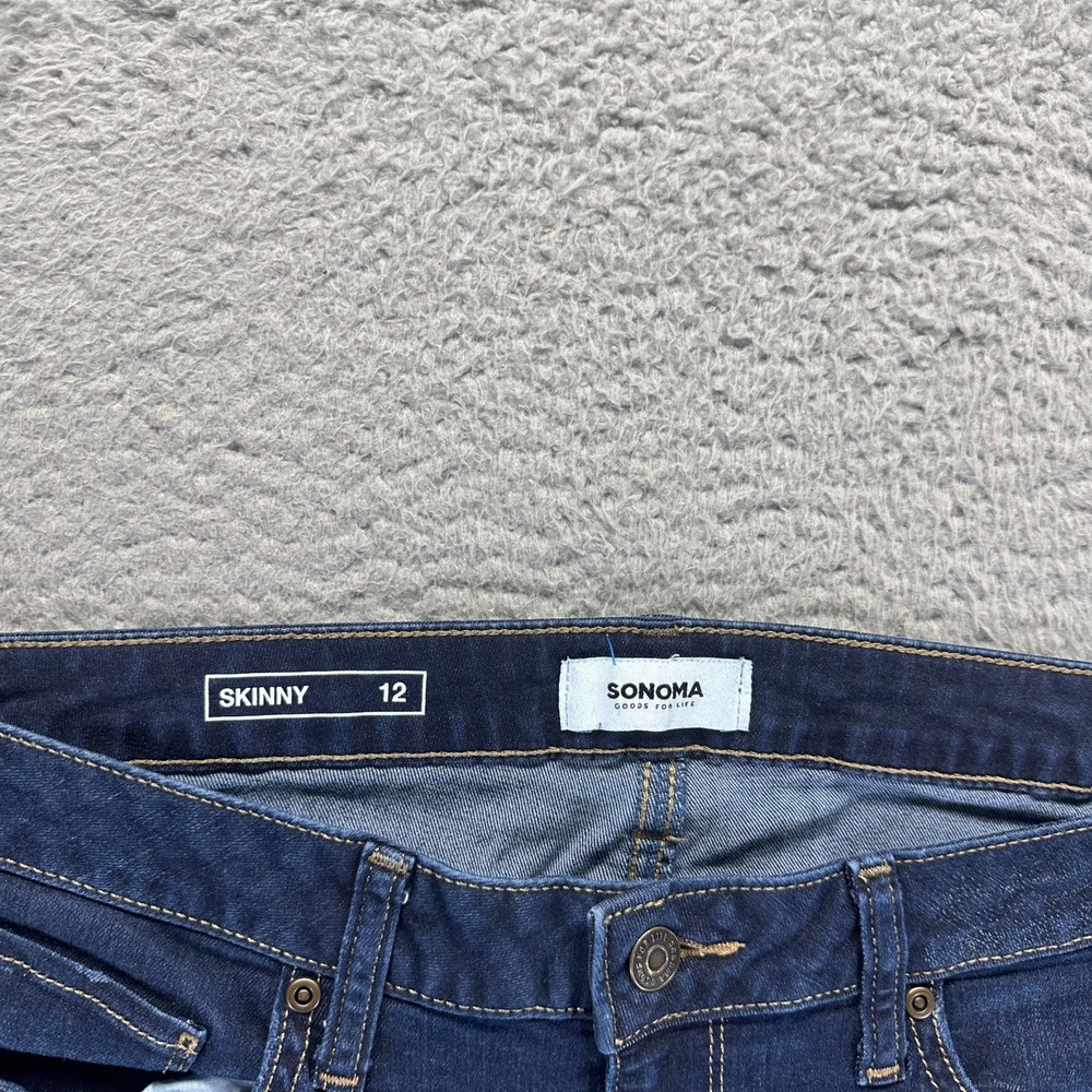 Sonoma Jeans Women's 12 Blue Cotton Denim Skinny Workwear Faded Travel Stretch - Picture 3 of 11